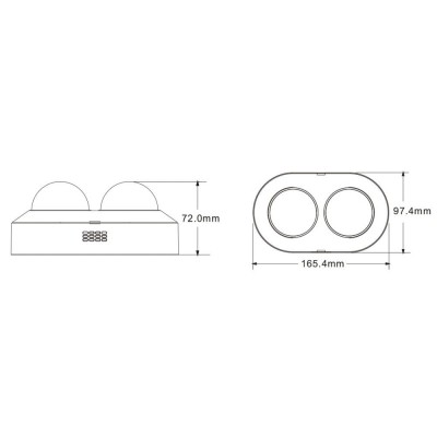 IP-відеокамера панорамна 4Mp TVT TD-9844E3B(D/PE/AR2) f=3.6mm, 2 мікрофони