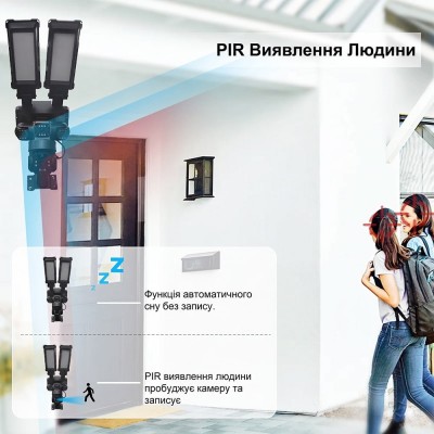 IP PTZ-відеокамера автономна з 4G, прожектором та сонячною панеллю 3Mp+3Mp+3Mp Light Vision VLC-1223IGL/3C (Lamp+Solar) f=4mm, на акумуляторних батареях IP PTZ-відеокамера автономна з 4G, прожектором та сонячною панеллю 3Mp+3Mp+3Mp Light Vision VLC-1223IGL/3C (Lamp+Solar) f=4mm, на акумуляторних батареях
