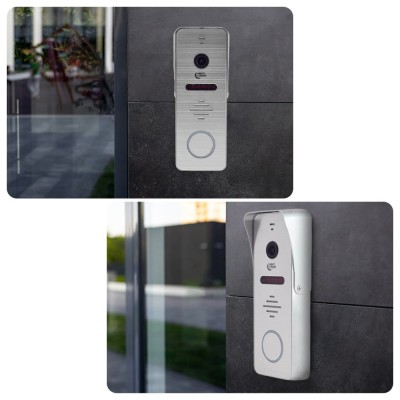 Комплект відеодомофона Light Vision: домофон 7" SINGAPORE (AI) FHD White та відеопанель RIO FHD Silver Комплект відеодомофона Light Vision: домофон 7" SINGAPORE (AI) FHD White та відеопанель RIO FHD Silver