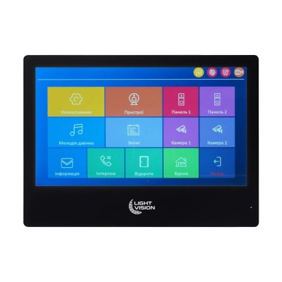 Комплект видеодомофона Light Vision: домофон 10" SINGAPORE (AI) FHD Black и видеопанель RIO FHD Silver