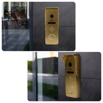Комплект видеодомофона Light Vision: домофон 10" SINGAPORE (AI) FHD White и видеопанель RIO FHD Gold
