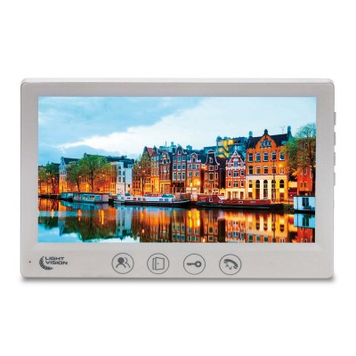 Комплект відеодомофона Light Vision: домофон 7" AMSTERDAM FHD White та відеопанель RIO FHD Silver Комплект відеодомофона Light Vision: домофон 7" AMSTERDAM FHD White та відеопанель RIO FHD Silver