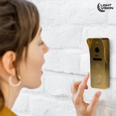 Комплект відеодомофона Light Vision: домофон 7" AMSTERDAM FHD White та відеопанель RIO FHD Gold Комплект відеодомофона Light Vision: домофон 7" AMSTERDAM FHD White та відеопанель RIO FHD Gold