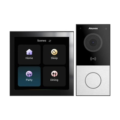Комплект управления умным домом: центральная панель управления Akubela HyPanel PS51-R2-EU и IP-видеопанель с Wi-Fi 2Mp Akuvox E12W SIP Комплект управления умным домом: центральная панель управления Akubela HyPanel PS51-R2-EU и IP-видеопанель с Wi-Fi 2Mp Akuvox E12W SIP