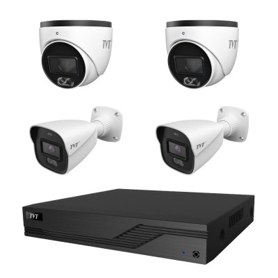 Комплект IP-видеонаблюдения на 4 камеры TVT IP-Video Kit 4x4Mp (T/B) PoE: 2 купольные + 2 цилиндрические 4Mp видеокамеры + 4-канальный 6Mp видеорегистратор Комплект IP-видеонаблюдения на 4 камеры TVT IP-Video Kit 4x4Mp (T/B) PoE: 2 купольные + 2 цилиндрические 4Mp видеокамеры + 4-канальный 6Mp видеорегистратор