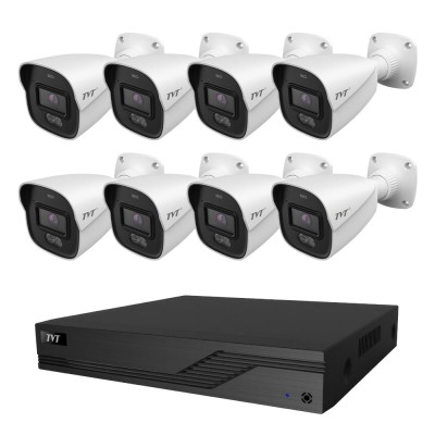 Комплект IP-видеонаблюдения на 8 камер TVT IP-Video Kit 8x4Mp(B) PoE: 8 цилиндрических 4Mp видеокамер + 8-канальный 6Mp видеорегистратор Комплект IP-видеонаблюдения на 8 камер TVT IP-Video Kit 8x4Mp(B) PoE: 8 цилиндрических 4Mp видеокамер + 8-канальный 6Mp видеорегистратор