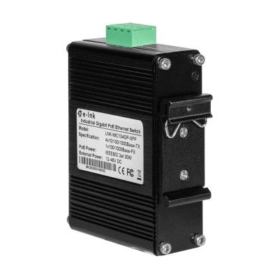 PoE-комутатор 5-портовий E-LINK LNK-IMC104GP-SFP IN 12-48V PoE-комутатор 5-портовий E-LINK LNK-IMC104GP-SFP IN 12-48V