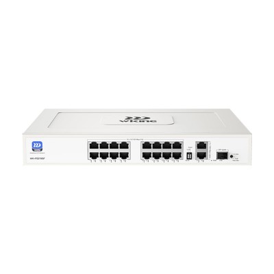 PoE-коммутатор 19-портовый неуправляемый Wiking WK-PS219GF, 16x100Mbps PoE, 2x1000Mbps Uplink, 1x1000Mbps SFP, 180W