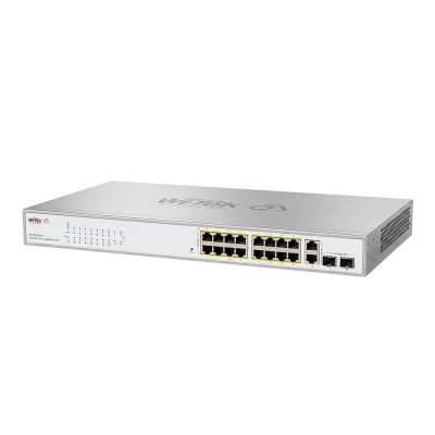 PoE-коммутатор 20-портовый управляемый Wi-Tek WI-PCES320GFH гигабитный 16x1000Mbps PoE+, 2x1000Mbps Uplink, 2xSFP, 130W, Cloud, ONVIF