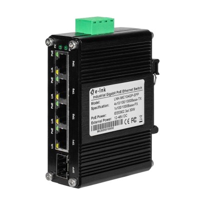 PoE-коммутатор 5-портовый E-LINK LNK-IMC104GP-SFP IN 12-48V