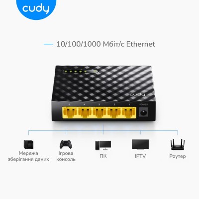Комутатор 5-портовий некерований Cudy GS105D гігабітний Комутатор 5-портовий некерований Cudy GS105D гігабітний