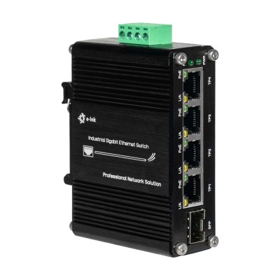 PoE-комутатор 5-портовий E-LINK LNK-IMC104GP-SFP IN 12-48V PoE-комутатор 5-портовий E-LINK LNK-IMC104GP-SFP IN 12-48V