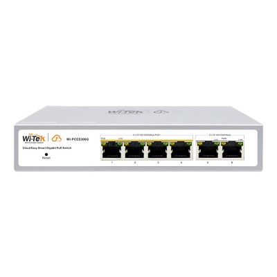 PoE-коммутатор 6-портовый управляемый Wi-Tek WI-PCES306G V2 гигабитный, 4x1000Mbps PoE+, 2x1000Mbps Uplink, 60W, Cloud, ONVIF PoE-коммутатор 6-портовый управляемый Wi-Tek WI-PCES306G V2 гигабитный, 4x1000Mbps PoE+, 2x1000Mbps Uplink, 60W, Cloud, ONVIF