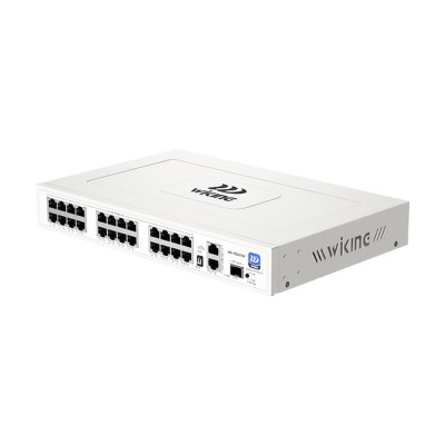 PoE-коммутатор 27-портовый неуправляемый Wiking WK-PS227GF, 24x100Mbps PoE, 2x1000Mbps Uplink, 1x1000Mbps SFP, 270W