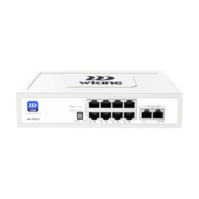 PoE-коммутатор 10-портовый неуправляемый Wiking WK-PS210 V2, 8x100Mbaps PoE, 2x100Mbps Uplink, 76W PoE-коммутатор 10-портовый неуправляемый Wiking WK-PS210 V2, 8x100Mbaps PoE, 2x100Mbps Uplink, 76W