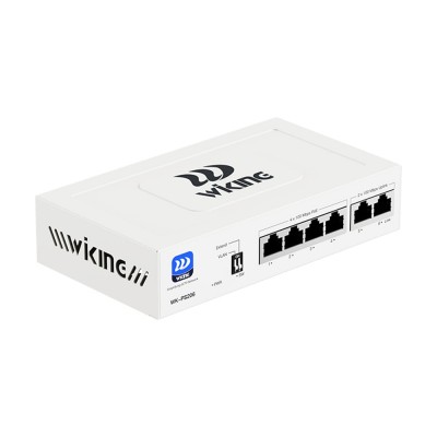 PoE-коммутатор 6-портовый неуправляемый Wiking WK-PS206 V2, 4x100Mbps PoE, 2x100Mbps Uplink, 45W PoE-коммутатор 6-портовый неуправляемый Wiking WK-PS206 V2, 4x100Mbps PoE, 2x100Mbps Uplink, 45W