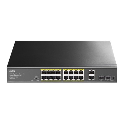 PoE-комутатор 20-портовий некерований Cudy GS1018PS2 гігабітний з 16 портами PoE+, 200W PoE-комутатор 20-портовий некерований Cudy GS1018PS2 гігабітний з 16 портами PoE+, 200W