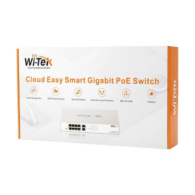 PoE-коммутатор 10-портовый управляемый Wi-Tek WI-PCES310G гигабитный 8x1000Mbps PoE+, 2x1000Mbps Uplink, 110W, Cloud, ONVIF PoE-коммутатор 10-портовый управляемый Wi-Tek WI-PCES310G гигабитный 8x1000Mbps PoE+, 2x1000Mbps Uplink, 110W, Cloud, ONVIF