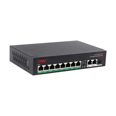 PoE-комутатор некерований гігабітний 11-портовий ONV-H3108PFD з 8 портами PoE
