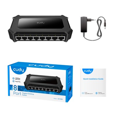 Коммутатор 8-портовый неуправляемый Cudy GS108D гигабитный Коммутатор 8-портовый неуправляемый Cudy GS108D гигабитный