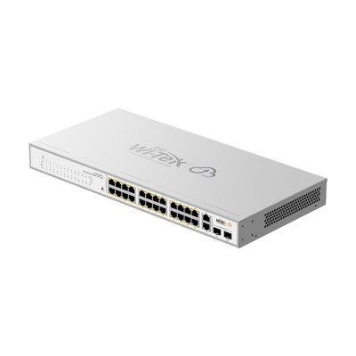 PoE-комутатор 28-портовий керований Wi-Tek WI-PCES328GFH гігабітний 24x1000Mbps PoE+, 2x1000Mbps Uplink, 2xSFP, 235W, Cloud, ONVIF