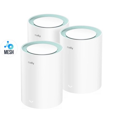 Маршрутизатор WiFi Mesh-система WiFi 5 Cudy M1300 (3-Pack) 3 штуки двухдиапазонные гигабитные Маршрутизатор WiFi Mesh-система WiFi 5 Cudy M1300 (3-Pack) 3 штуки двухдиапазонные гигабитные