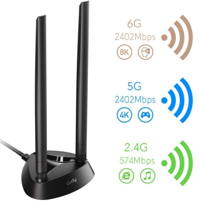 Адаптер WiFi 6E Cudy WE4000 AX5400 PCI Express трехдиапазонный с Bluetooth 5.2