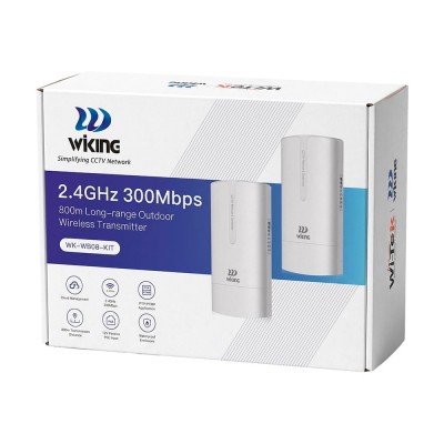 Комплект беспроводного моста WiFi Wiking WK-WB08-KIT 2.4GHz, 300Mbps, 800m, 2x100Mbps Комплект беспроводного моста WiFi Wiking WK-WB08-KIT 2.4GHz, 300Mbps, 800m, 2x100Mbps