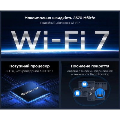 WiFi 7 маршрутизатор Cudy WR3600H 2.5G дводіапазонний BE3600