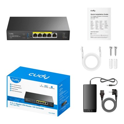 Контроллер точек доступа AP/гигабитный VPN-маршрутизатор Cudy C200P с 4 портами PoE+