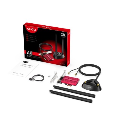Адаптер WiFi 6E Cudy WE4000 AX5400 PCI Express трехдиапазонный с Bluetooth 5.2