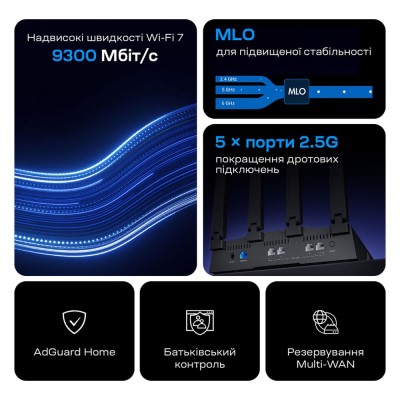 WiFi 7 маршрутизатор GL.iNet Flint 3 (GL-BE9300-EU) 2.5G трехдиапазонный WiFi 7 маршрутизатор GL.iNet Flint 3 (GL-BE9300-EU) 2.5G трехдиапазонный