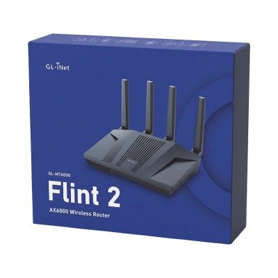 WiFi 6 маршрутизатор GL.iNet Flint 2 (GL-MT6000-EU) 2.5G двухдиапазонный WiFi 6 маршрутизатор GL.iNet Flint 2 (GL-MT6000-EU) 2.5G двухдиапазонный