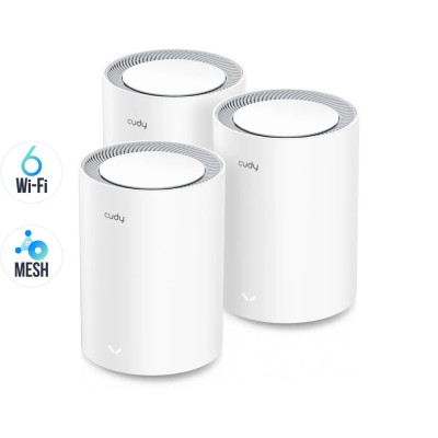 Маршрутизатор WiFi Mesh-система WiFi 6 Cudy M1800 (3-Pack) 3 штуки двухдиапазонные гигабитные Маршрутизатор WiFi Mesh-система WiFi 6 Cudy M1800 (3-Pack) 3 штуки двухдиапазонные гигабитные