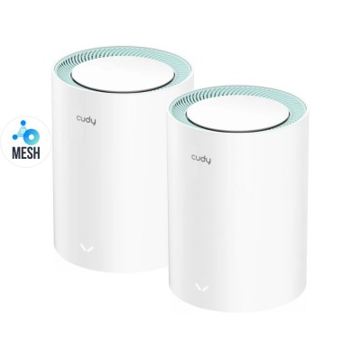 Маршрутизатор WiFi Mesh-система WiFi 5 Cudy M1300 (2-Pack) 2 штуки двухдиапазонные гигабитные Маршрутизатор WiFi Mesh-система WiFi 5 Cudy M1300 (2-Pack) 2 штуки двухдиапазонные гигабитные