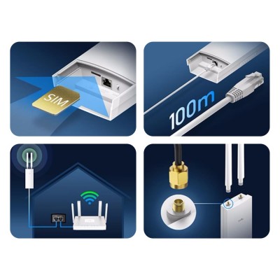 WiFi 5 Mesh 4G LTE-маршрутизатор зовнішній Cudy LT500 OUTDOOR CAT4 дводіапазонний WiFi 5 Mesh 4G LTE-маршрутизатор зовнішній Cudy LT500 OUTDOOR CAT4 дводіапазонний