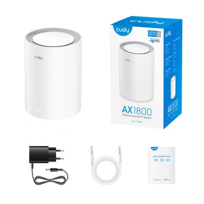 Маршрутизатор WiFi Mesh-система WiFi 6 Cudy M1800 (1-Pack) дводіапазонний гігабітний AX1800 Маршрутизатор WiFi Mesh-система WiFi 6 Cudy M1800 (1-Pack) дводіапазонний гігабітний AX1800