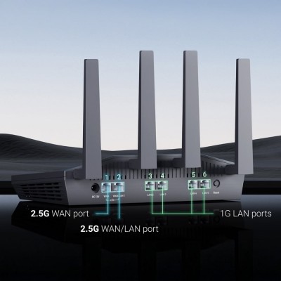 WiFi 6 маршрутизатор GL.iNet Flint 2 (GL-MT6000-EU) 2.5G двухдиапазонный WiFi 6 маршрутизатор GL.iNet Flint 2 (GL-MT6000-EU) 2.5G двухдиапазонный