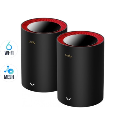 Маршрутизатор WiFi Mesh-система WiFi 6 2.5G Cudy M3000 Black (2-Pack) 2 штуки двухдиапазонные Маршрутизатор WiFi Mesh-система WiFi 6 2.5G Cudy M3000 Black (2-Pack) 2 штуки двухдиапазонные