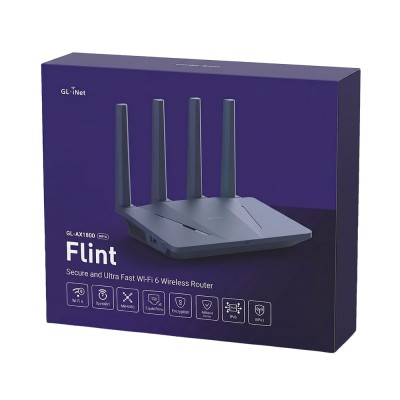 WiFi 6 маршрутизатор GL.iNet Flint (GL-AX1800-EU) гігабітний дводіапазонний WiFi 6 маршрутизатор GL.iNet Flint (GL-AX1800-EU) гігабітний дводіапазонний