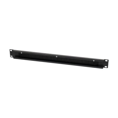 Кабельный организатор NVC-1U/CM Black со щеткой для коммутационного шкафа 19"