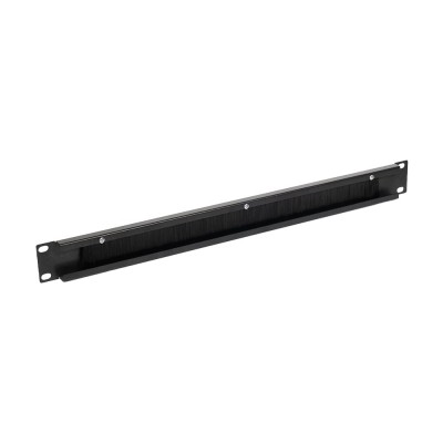 Кабельный организатор NVC-1U/CM Black со щеткой для коммутационного шкафа 19"
