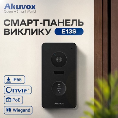IP-відеопанель 2Mp Akuvox E13S SIP зі зчитувачем Mifare / NFC IP-відеопанель 2Mp Akuvox E13S SIP зі зчитувачем Mifare / NFC