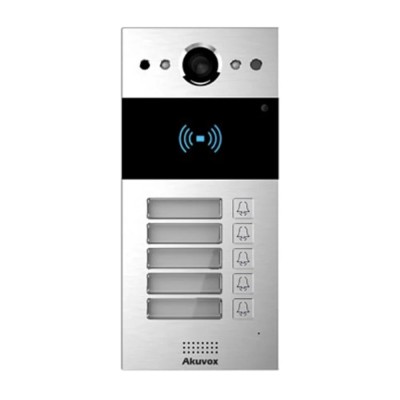 IP-відеопанель на 5 абонентів 2Mp Akuvox R20B SIP зі зчитувачем EM-Marine / Mifare / NFC