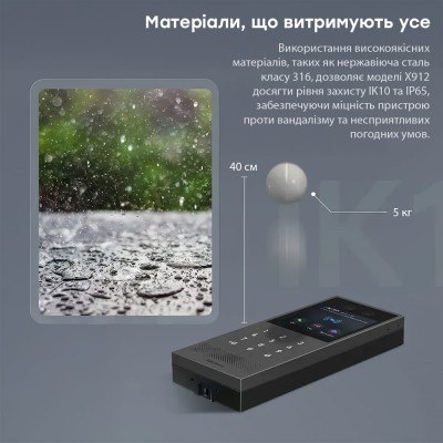IP-відеопанель багатоабонентська 2Mp Akuvox X912S з екраном 4", розпізнаванням облич та зчитувачем EM-Marine / Mifare / NFC / BLE / QR IP-відеопанель багатоабонентська 2Mp Akuvox X912S з екраном 4", розпізнаванням облич та зчитувачем EM-Marine / Mifare / NFC / BLE / QR