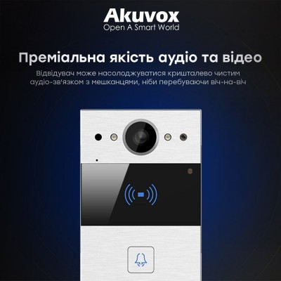 IP-відеопанель 2Mp Akuvox R20A SIP зі зчитувачем EM-Marine / Mifare / NFC IP-відеопанель 2Mp Akuvox R20A SIP зі зчитувачем EM-Marine / Mifare / NFC