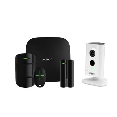 Комплект беспроводной сигнализации Ajax StarterKit black + IP-видеокамера IPC-C15P