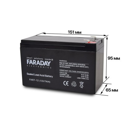 Акумулятор 12В 7 Аг для ДБЖ Faraday Electronics FAR7-12