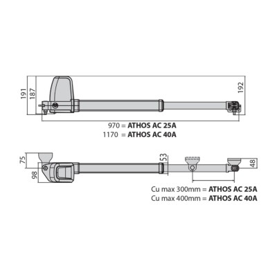 Автоматика для распашных ворот BFT ATHOS AC A40 BASE KIT комплект