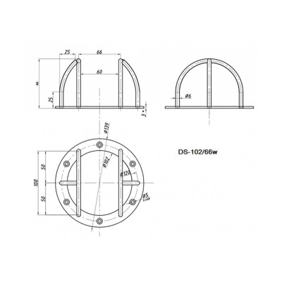 Защитный антивандальный кожух DS-102/66b для купольных видеокамер.